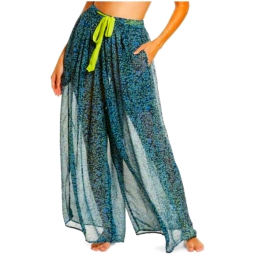 Free People Intimately Sleepin In Printed Chiffon Wide-Leg Pants - S